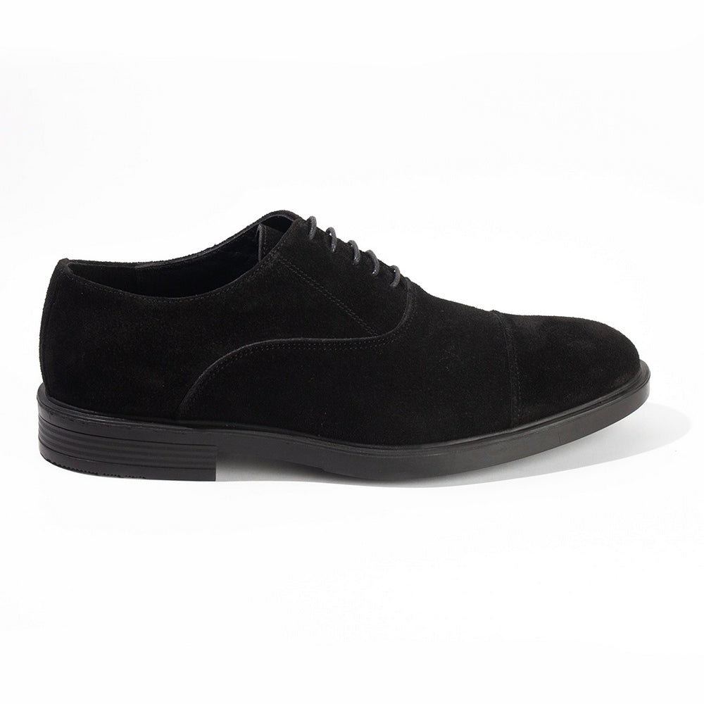 Suede Brogue Oxfords – Black