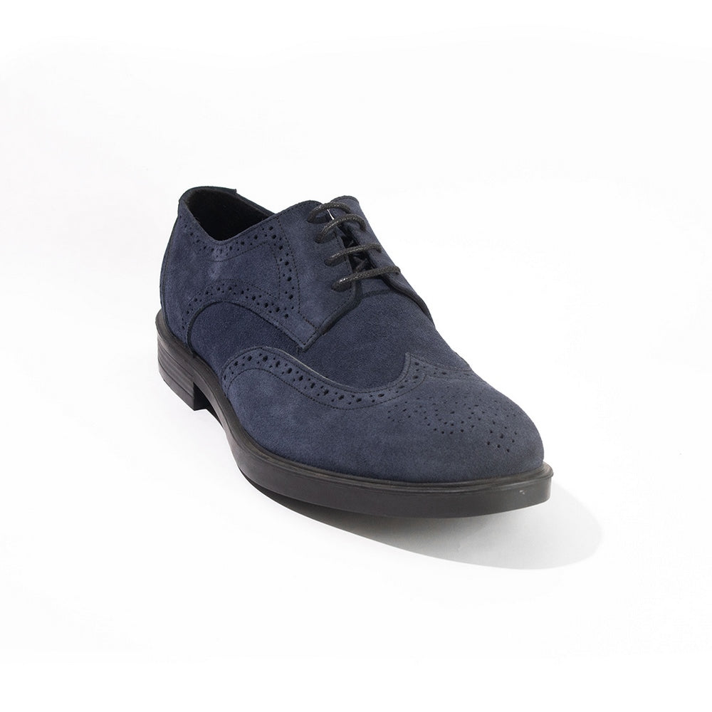 Suede Leather Wingtip Derby – Blue