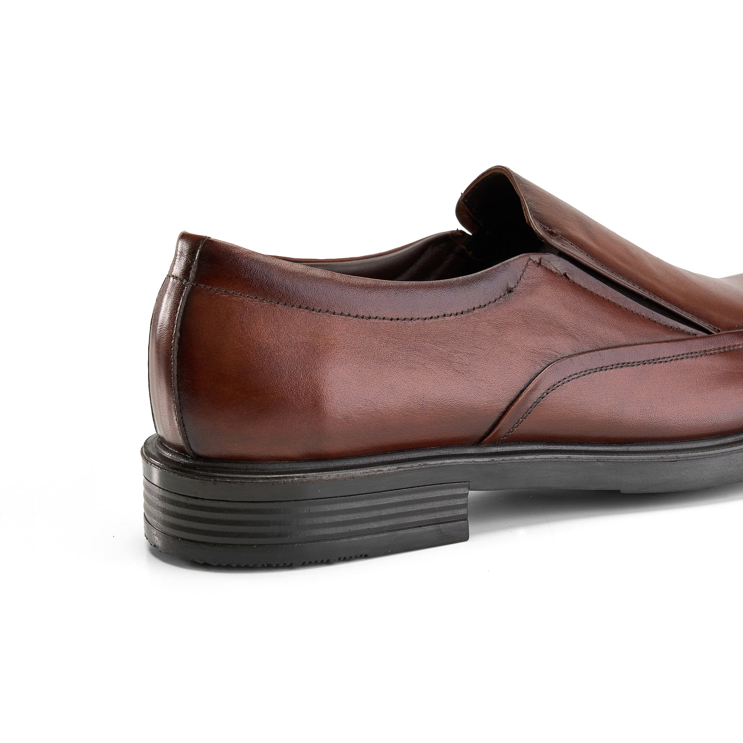 Genuine Leather Moc Toe Loafers - BROWN
