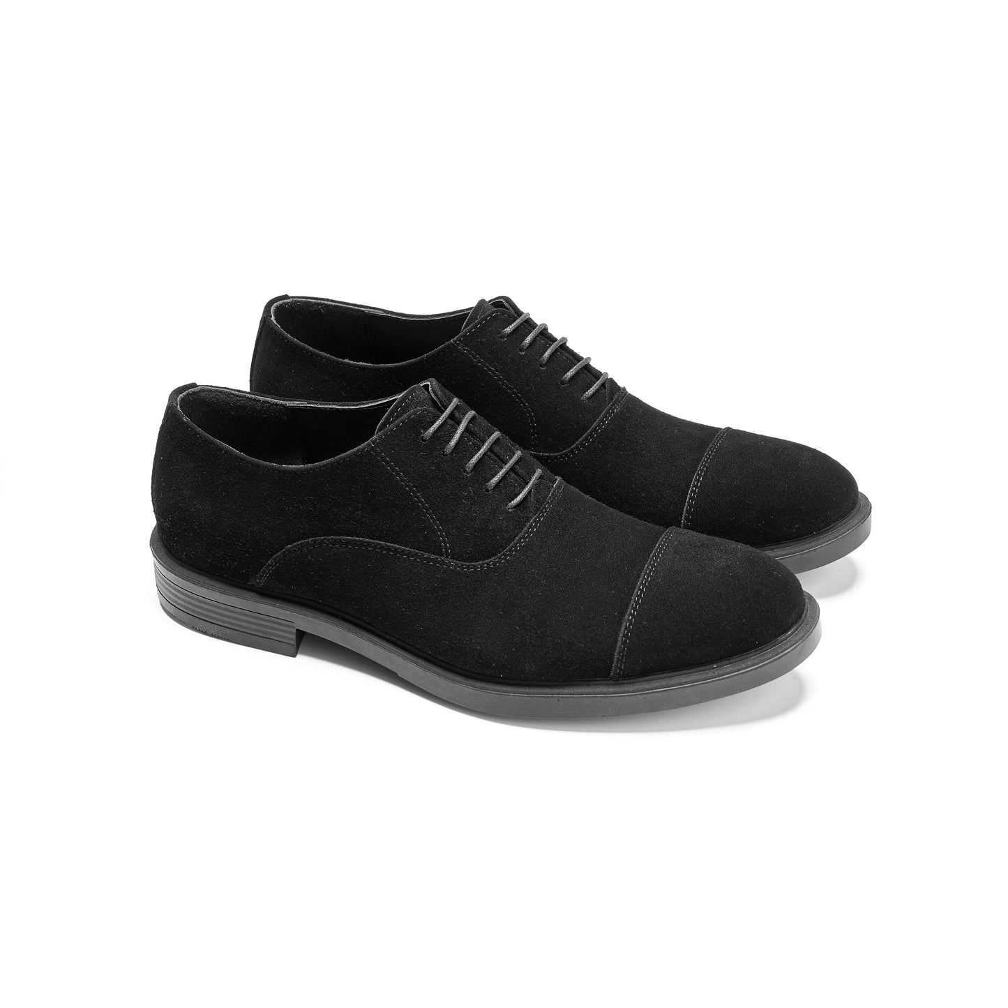 Suede Brogue Oxfords – Black
