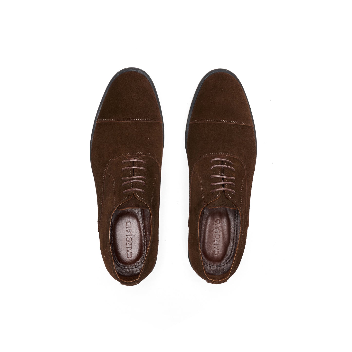 Suede Brogue Oxfords – Brown