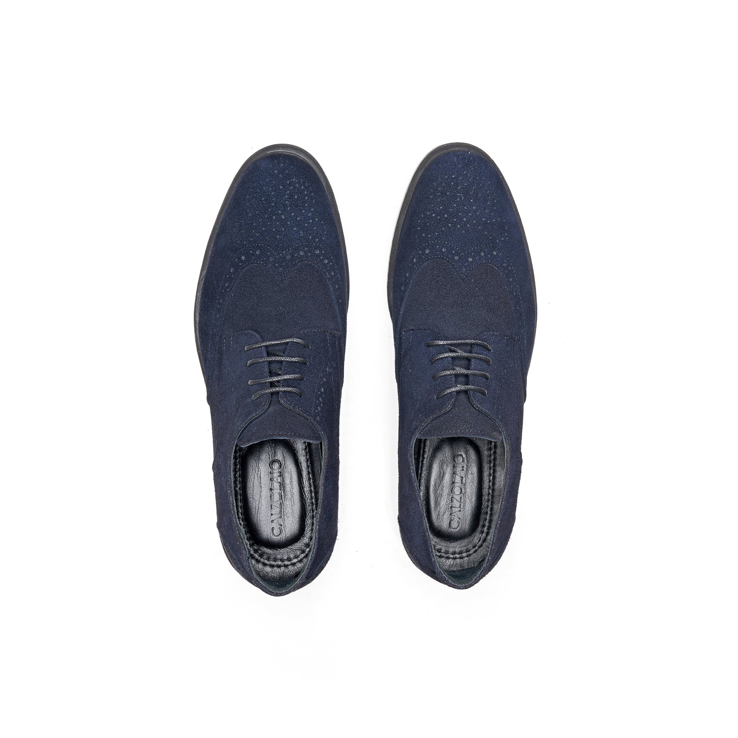 Suede Leather Wingtip Derby – Blue