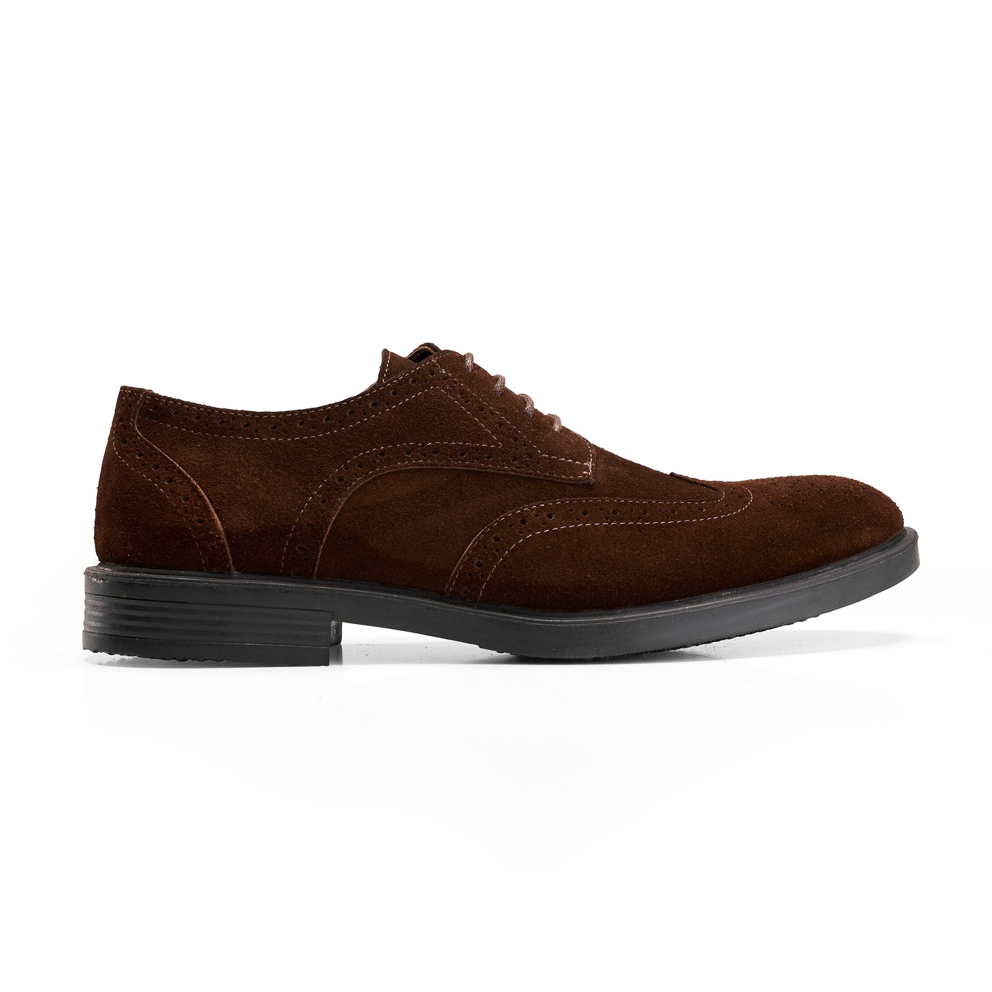 Suede Leather Wingtip Derby – Brown
