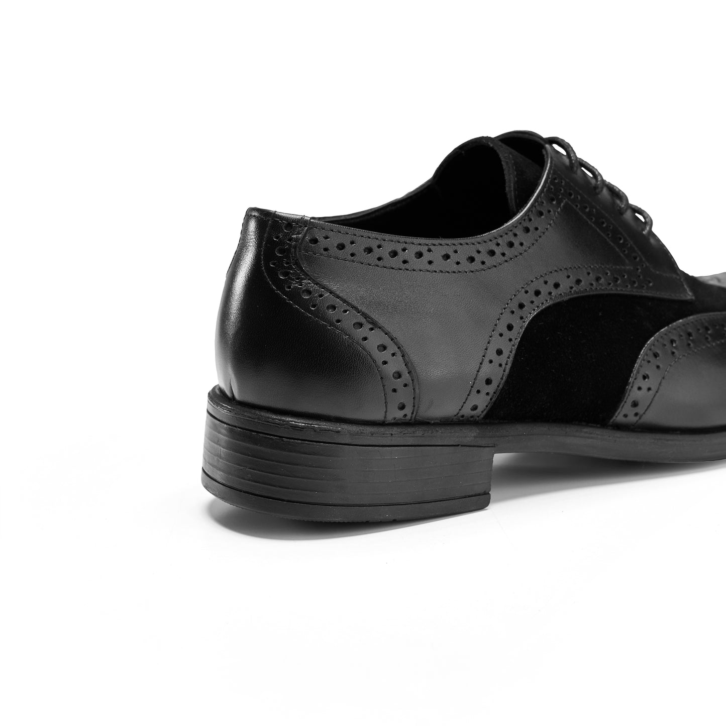 Suede & Leather Black Wingtip