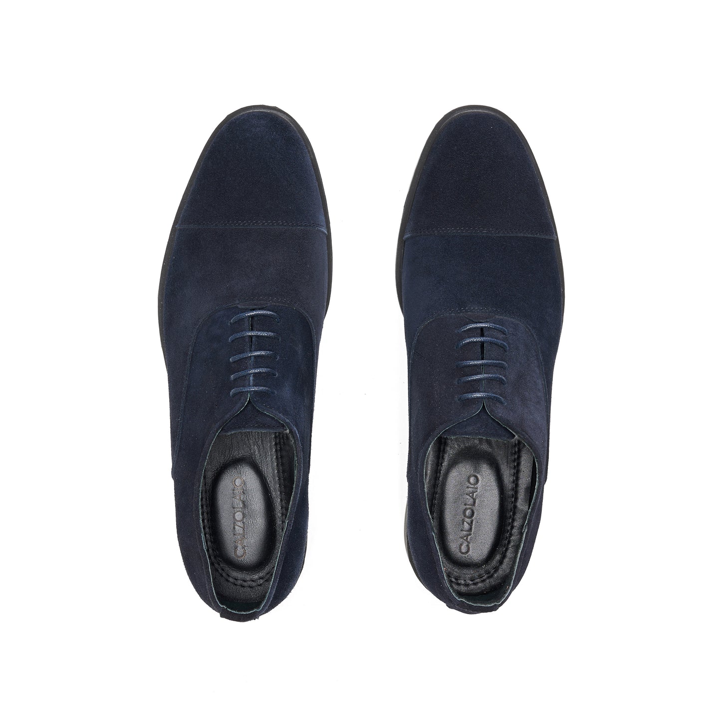 Suede Brogue Oxfords – Blue
