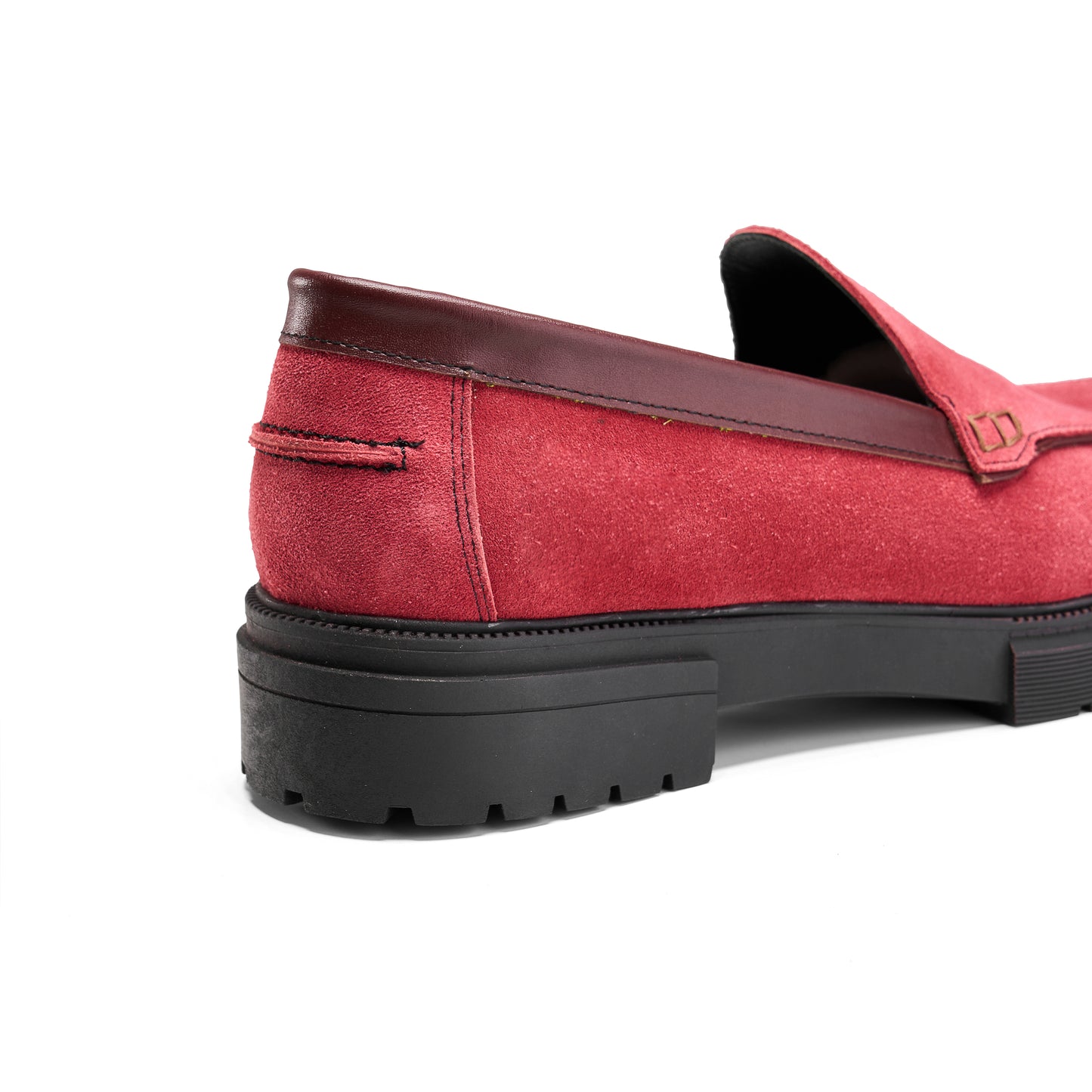 Suede Rose Red Loafers