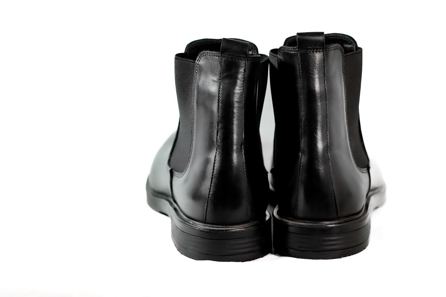Genuine Leather Plain Half Boot – Black