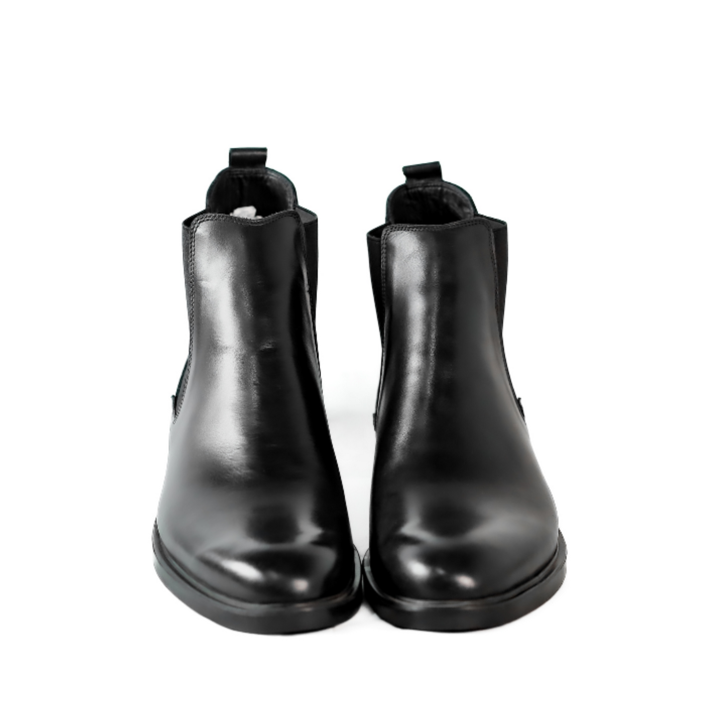 Genuine Leather Plain Half Boot – Black