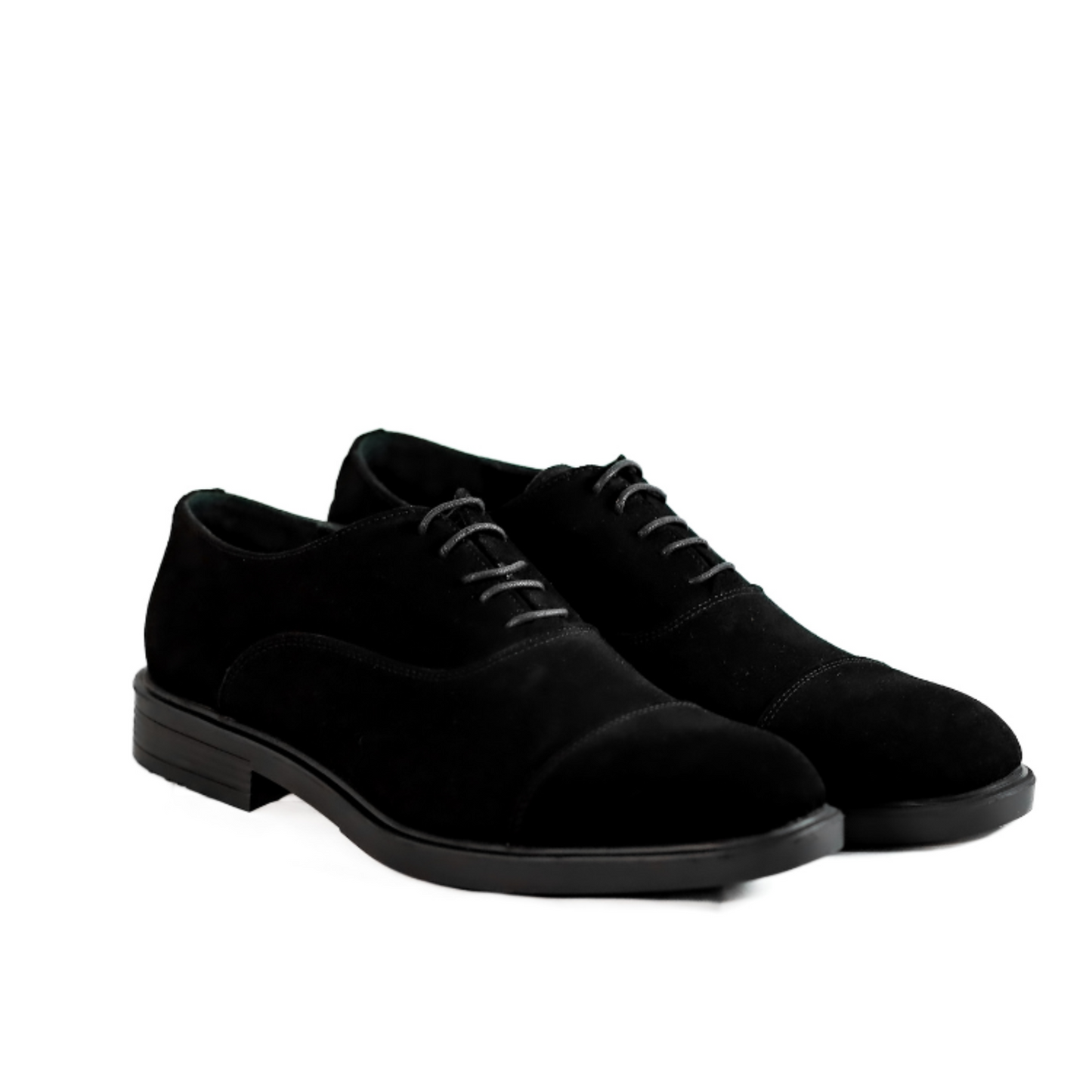 Suede Brogue Oxfords – Black