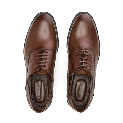 Grain Leather Brown Derby Shoes