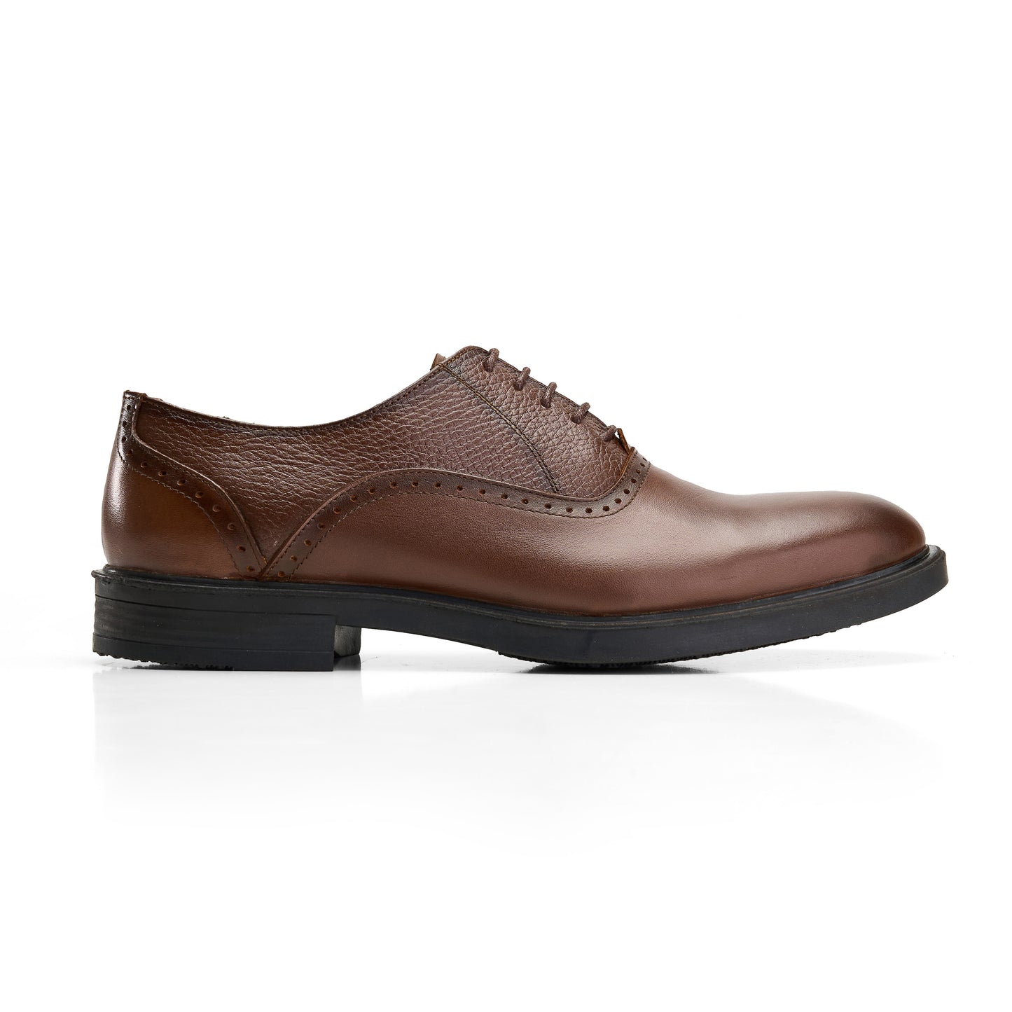Grain Leather Brown Derby Shoes