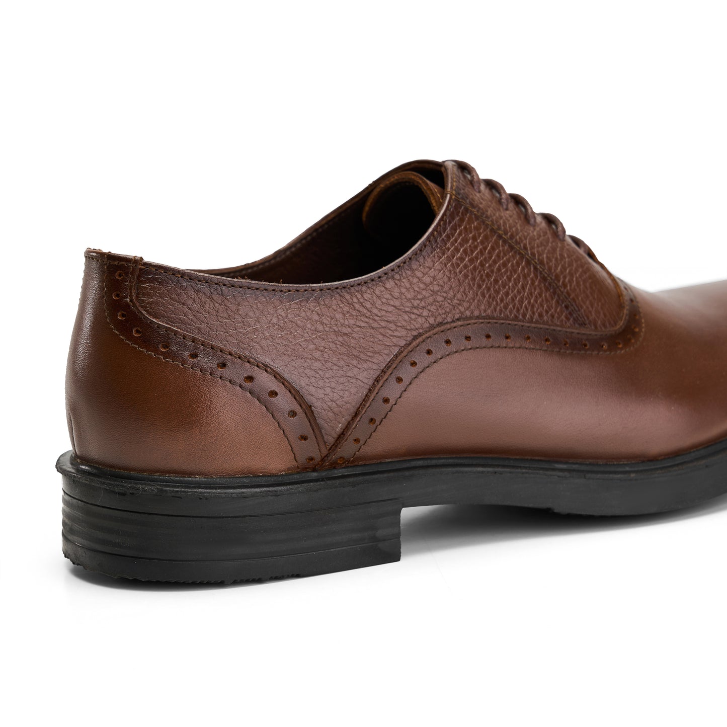 Grain Leather Brown Derby Shoes