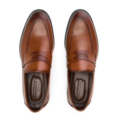 Genuine Brown Brogue Loafers
