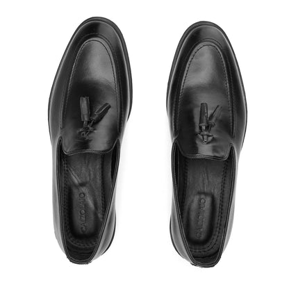 Genuine Black Tassel Loafers