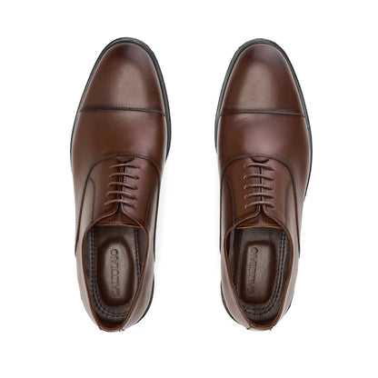 Genuine Brown Cap-Toe Derby Shoes