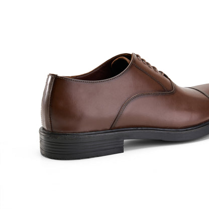 Genuine Brown Cap-Toe Derby Shoes