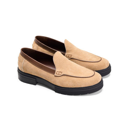 Suede Sand Beige Loafers