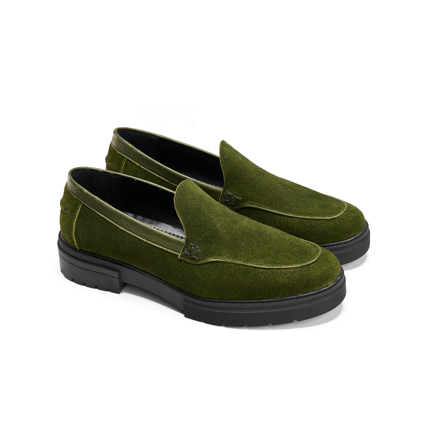 Suede Olive Green Loafers