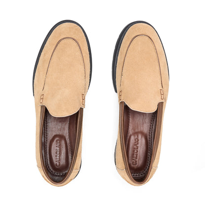 Suede Sand Beige Loafers