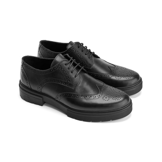 Full-Grain Black Derby Shoes