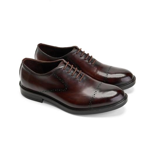 Classic Brown Cap-Toe Oxfords