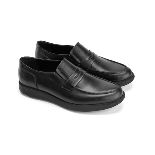 Smooth Leather Black Loafers
