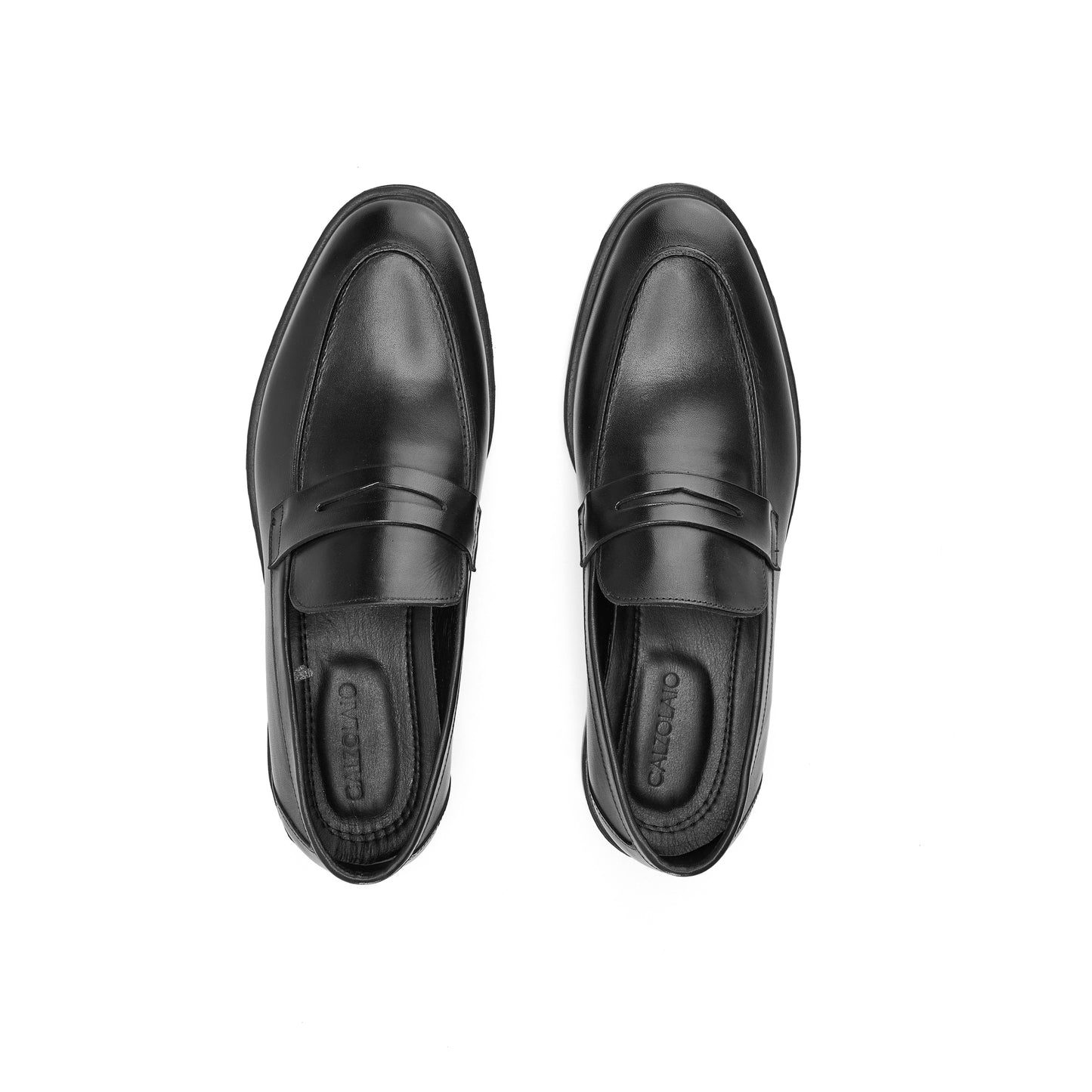 Smooth Leather Black Loafers