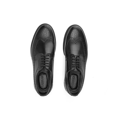 Premium Leather Black Wingtips