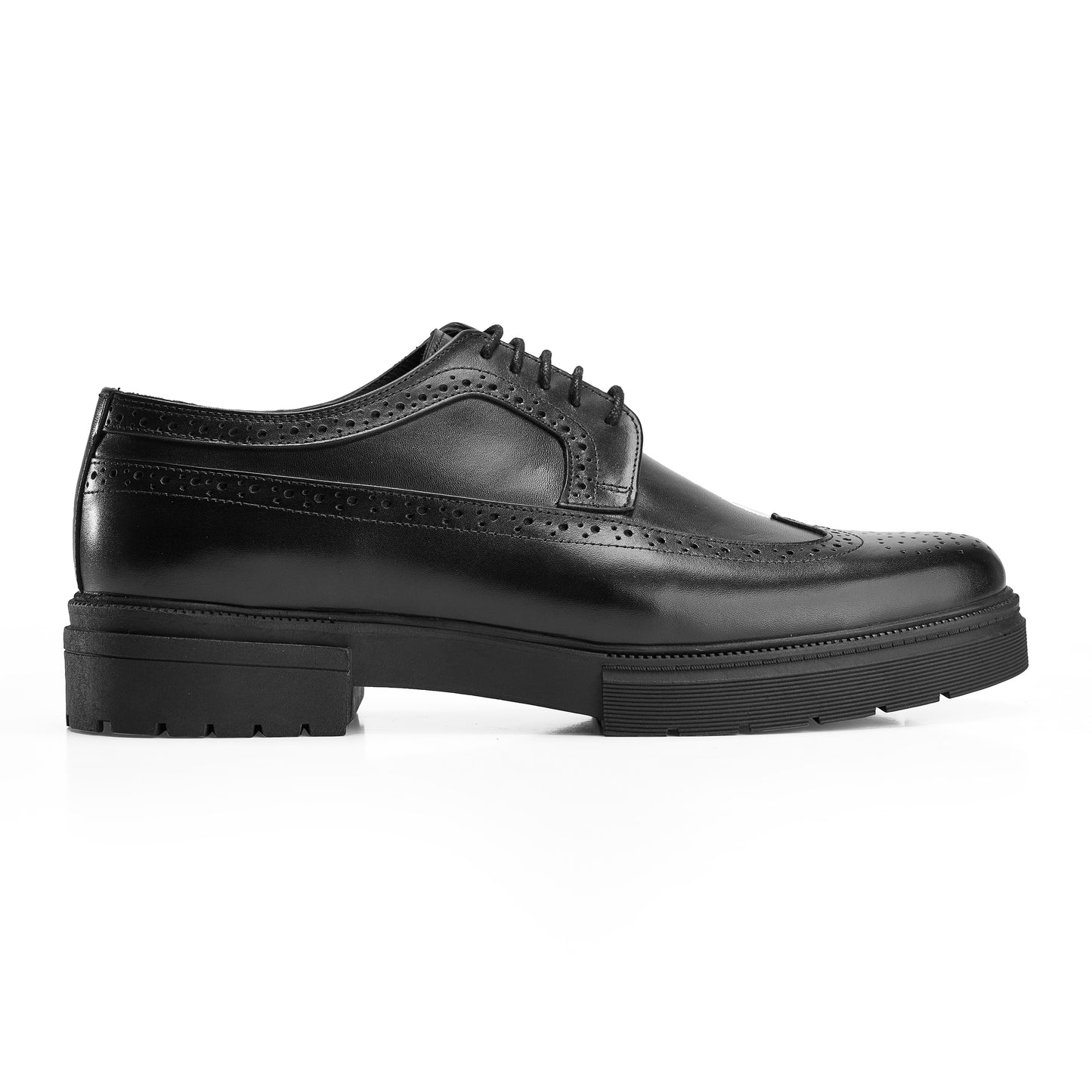 Premium Leather Black Wingtips