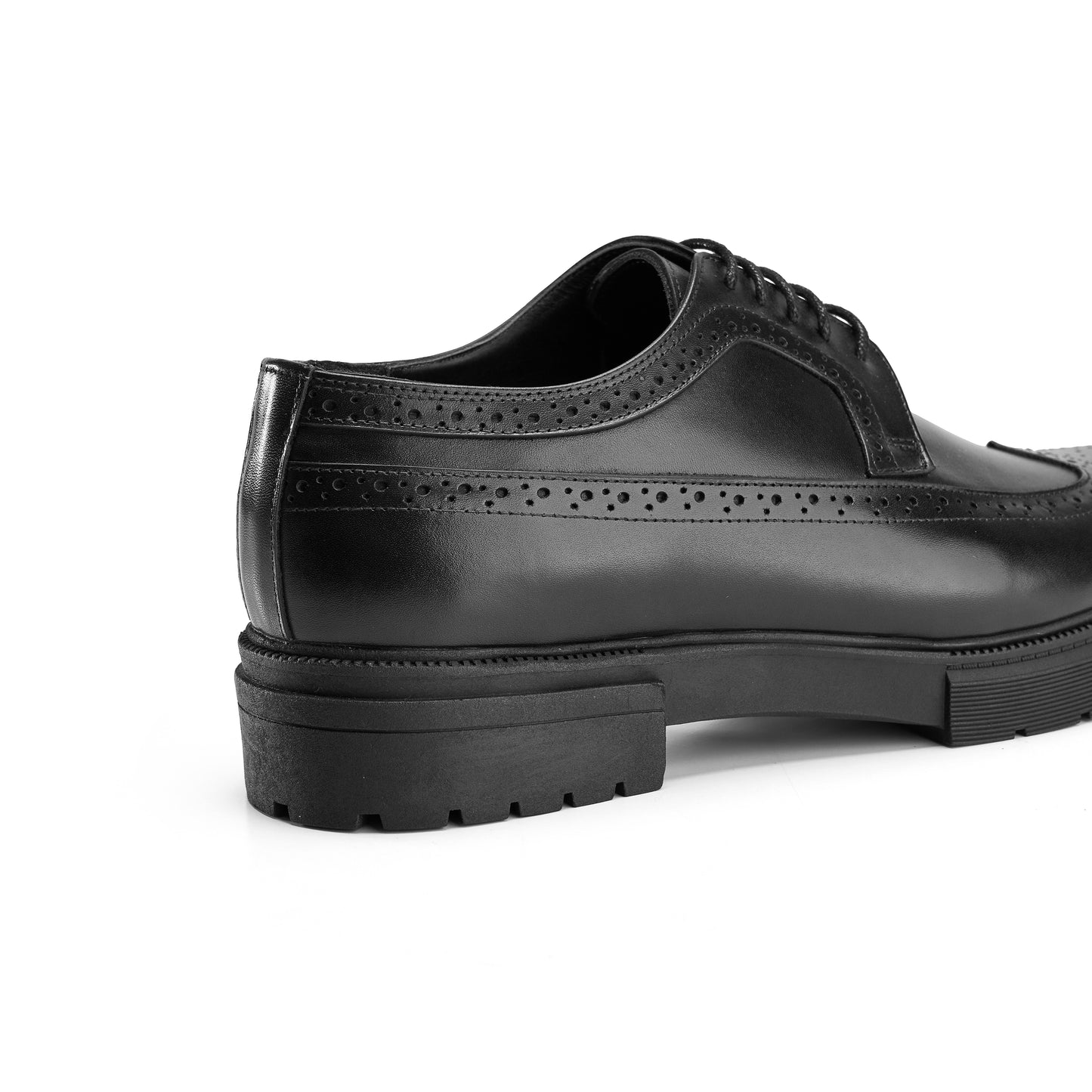 Premium Leather Black Wingtips