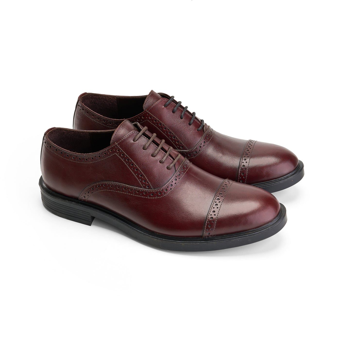Burgundy Leather Oxford Brogues
