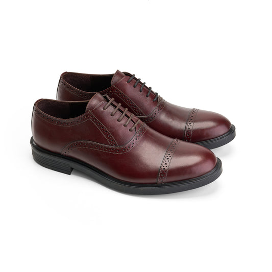 Burgundy Leather Oxford Brogues