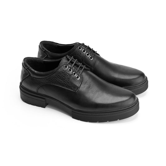 Genuine Textured Black Derbies