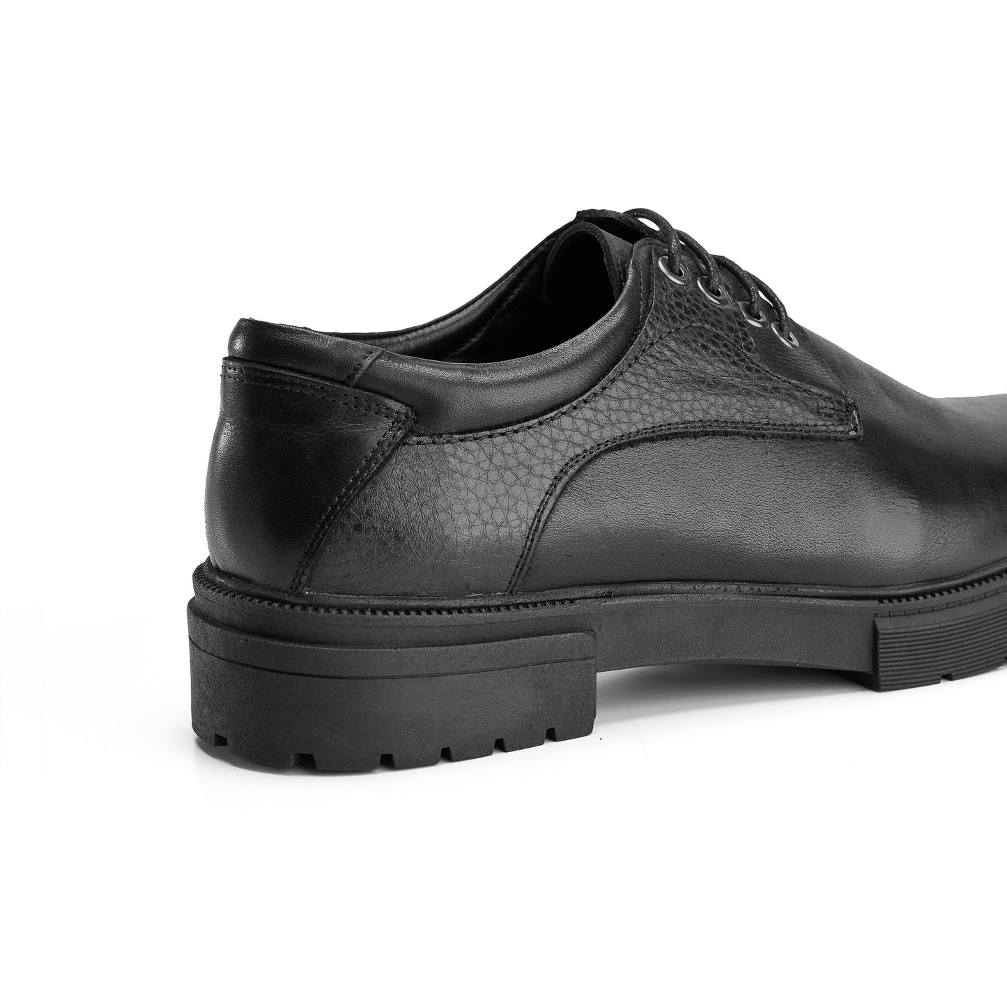 Genuine Textured Black Derbies