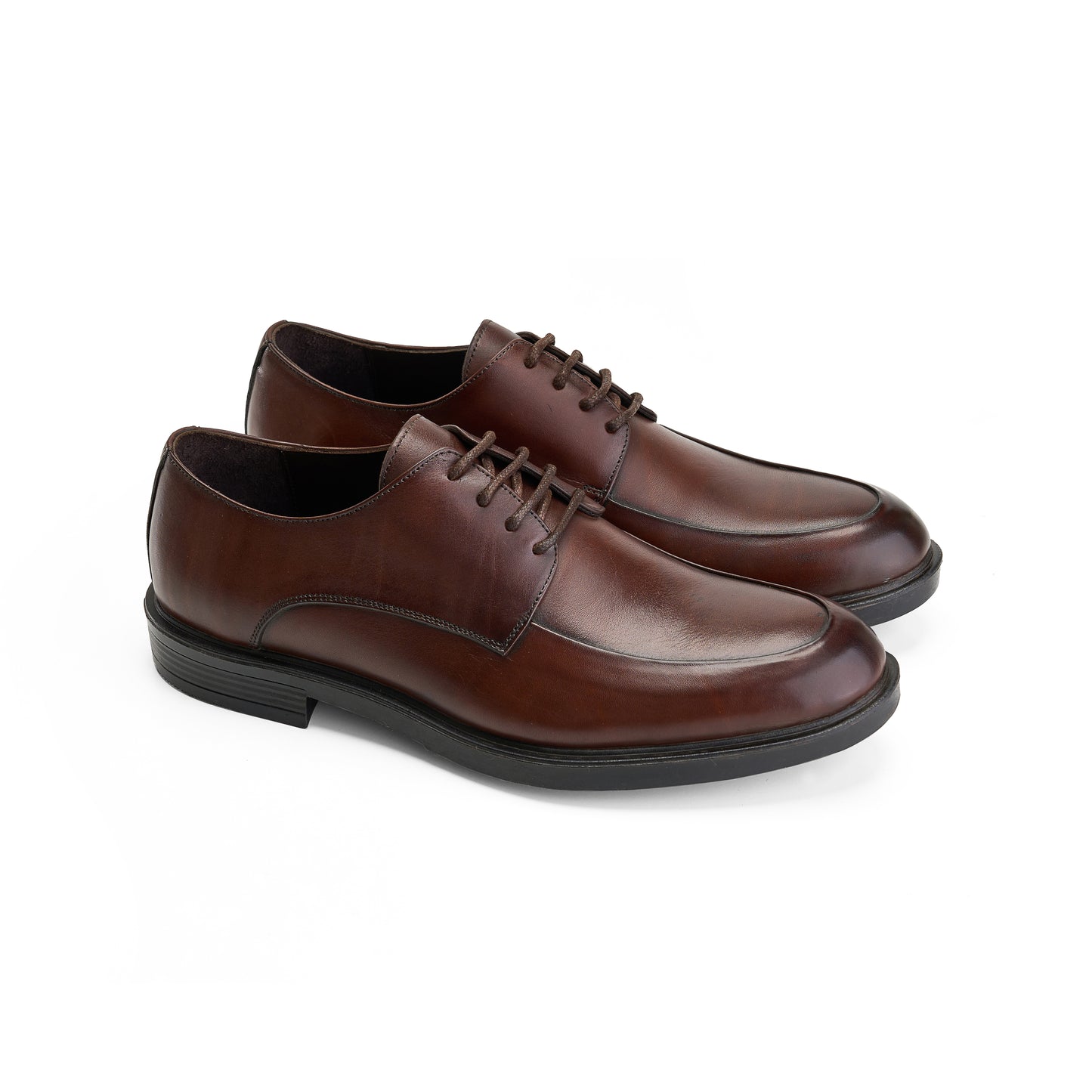 Genuine Brown Apron-Toe Derbies