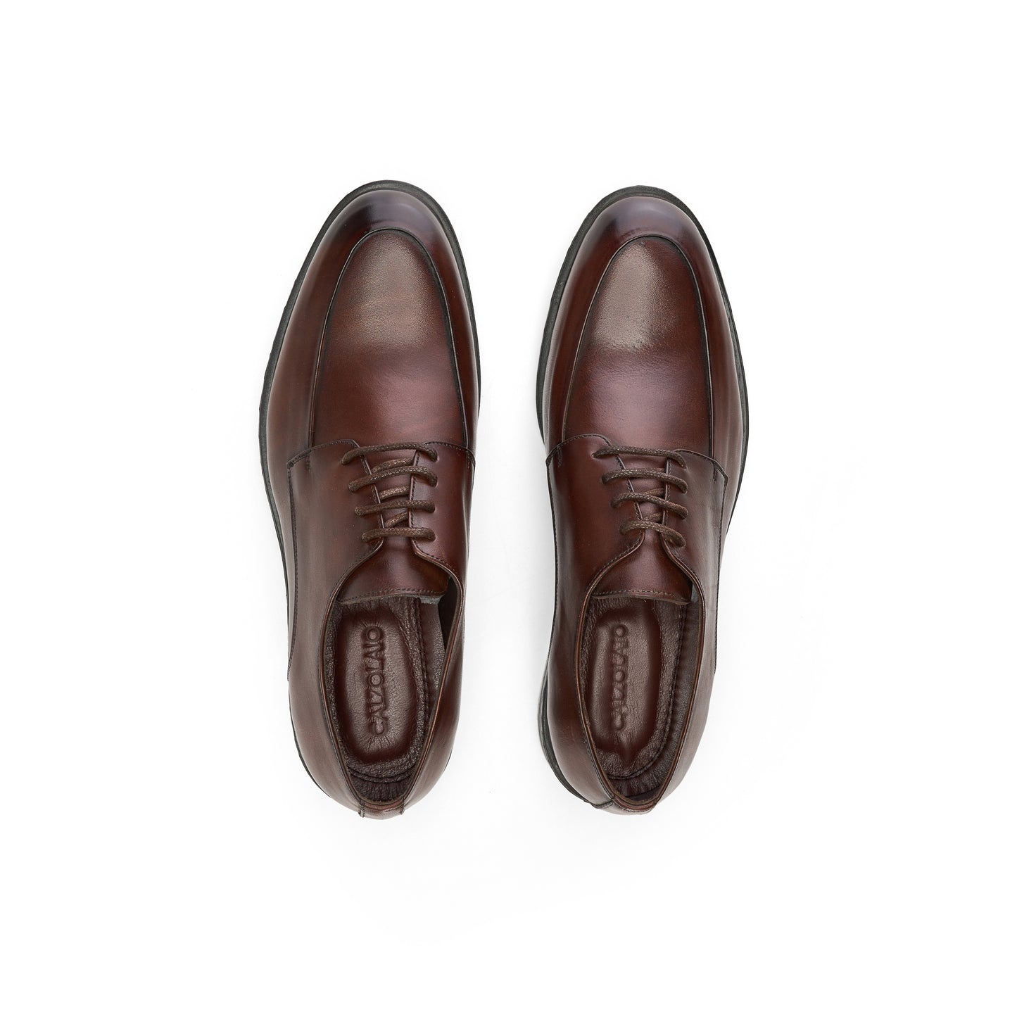 Genuine Brown Apron-Toe Derbies
