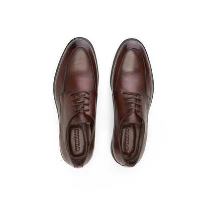 Genuine Brown Apron-Toe Derbies
