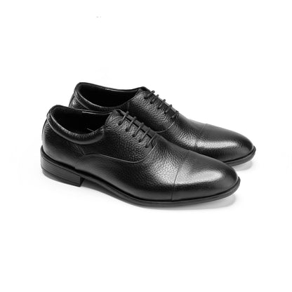 Grain Leather Black Cap-Toe Derbies