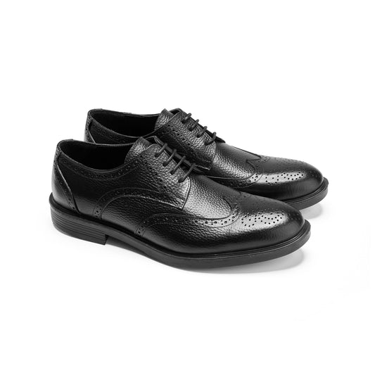 Grain Leather Black Wingtip Brogues