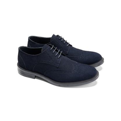 Suede Leather Wingtip Derby – Blue