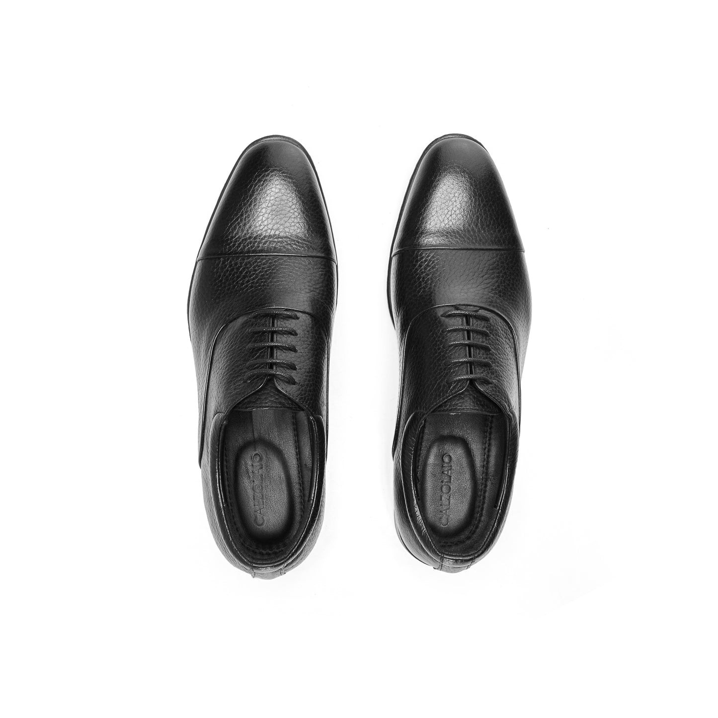 Grain Leather Black Cap-Toe Derbies