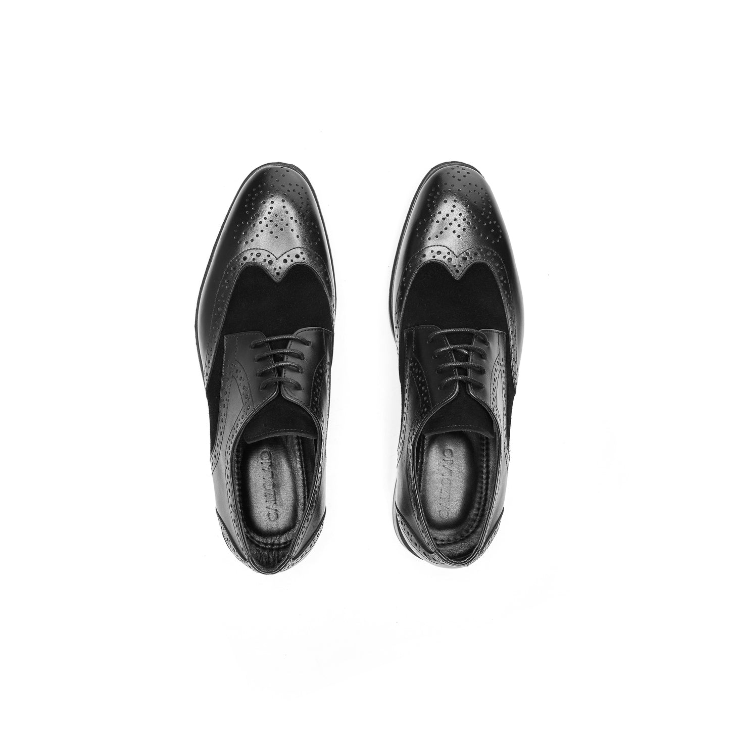 Suede & Leather Black Wingtip
