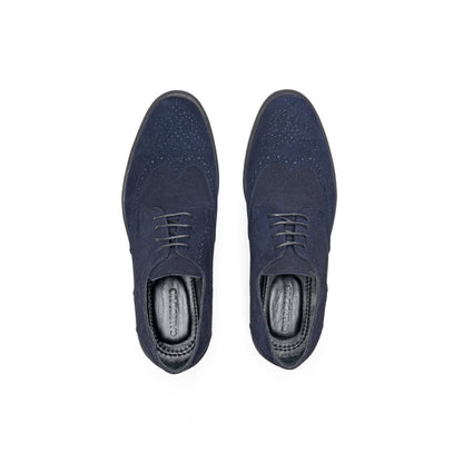 Suede Leather Wingtip Derby – Blue