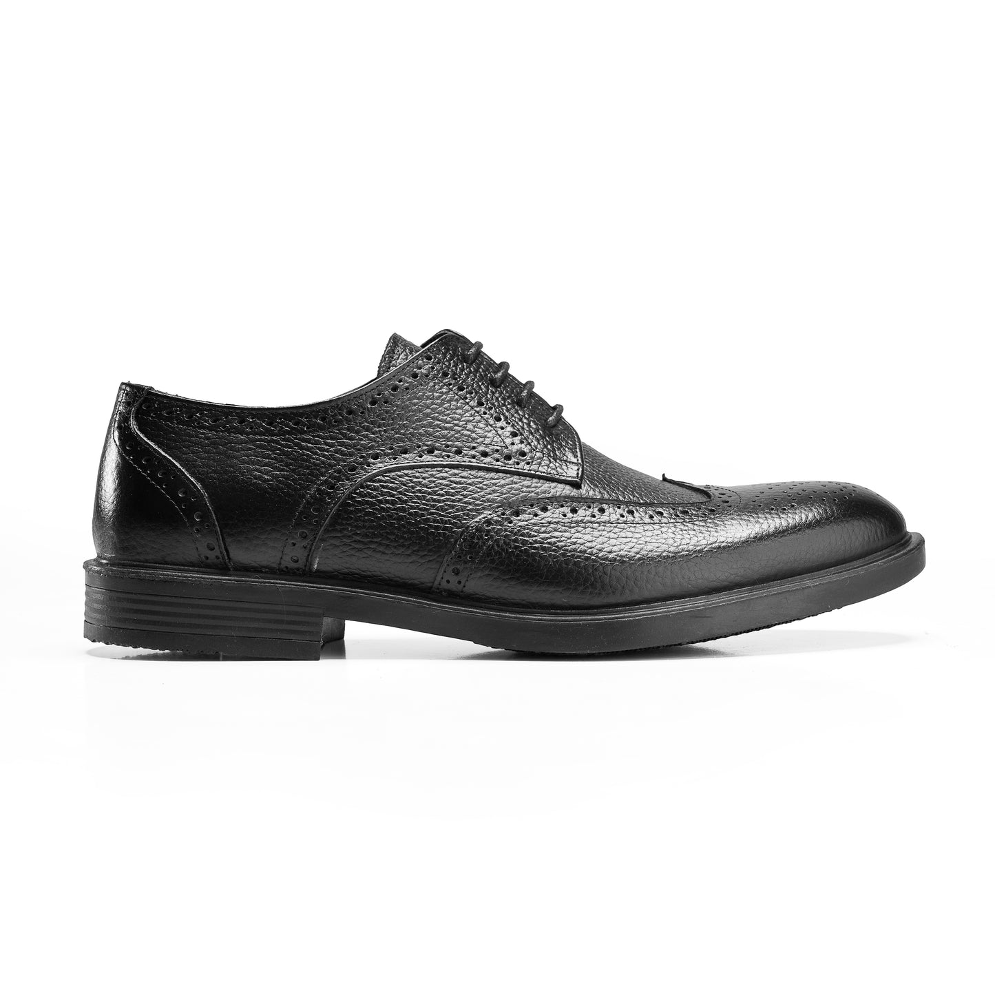 Grain Leather Black Wingtip Brogues