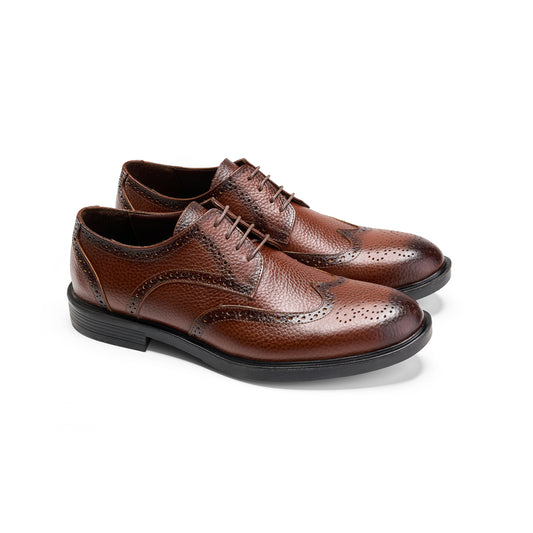Grain Leather Brown Wingtip Brogues