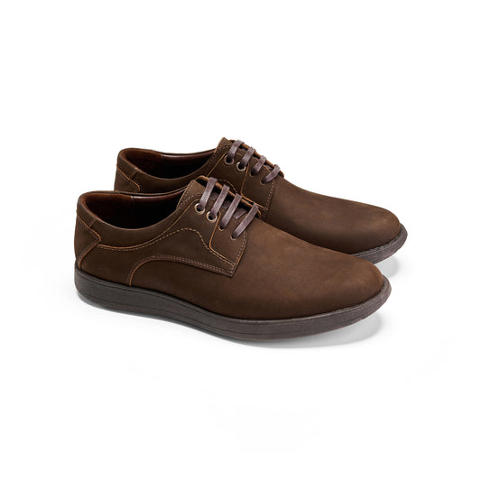 Brown Nubuck Derby Shoes