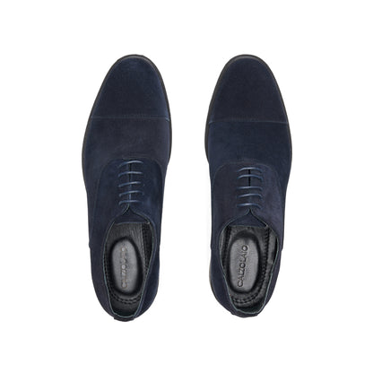 Suede Brogue Oxfords – Blue