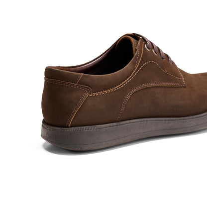Brown Nubuck Derby Shoes